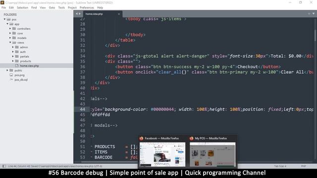 #57 Modal popups | Simple point of sale app in php & javascript | Quick programming tutorial смотреть онлайн