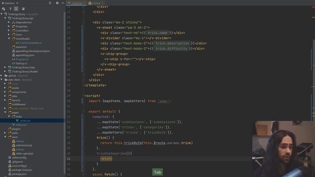 ASP.NET Core, Nuxtjs, Vuejs, UI/UX - Displaying Data - Tricking Library Ep12 смотреть онлайн