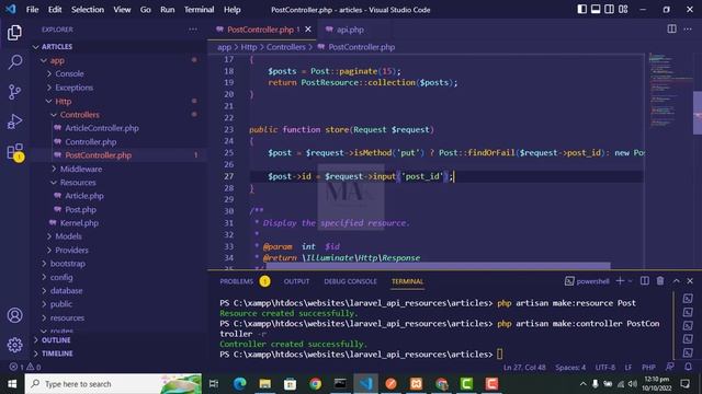 How to create a Restful API in Laravel 8 from Scratch using Resources смотреть онлайн