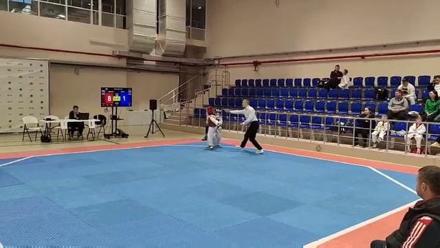 Мулахметова Валя красный жилет раунд 2 бой 1 Первенство города Верхняя Пышма по тхэквондо ВТФ 2023 смотреть онлайн