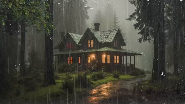 Heavy Rain Sounds in The Foggy Forest for Sleeping | Study, Relax, Reduce Stress with Rain Sounds смотреть онлайн