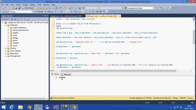 28.SQL Server Tutorial-Telugu (DML After Trigger for Update Statement) смотреть онлайн