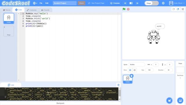 Python API Demo Say and Think in Scratch смотреть онлайн