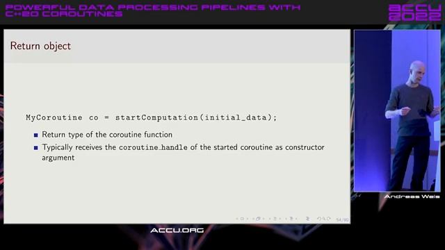 Powerful Data Processing Pipelines with C++20 Coroutines - Andreas Weis - ACCU 2022 смотреть онлайн
