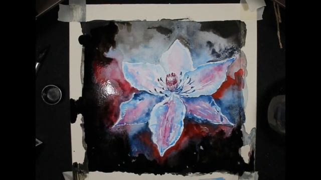 [LIVE]🔴 Clematis Flower Drawing in watercolor and India ink | Flower Drawing / 2023 смотреть онлайн