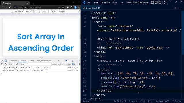 How To Sort Array In Ascending & Descending Order With Javascript смотреть онлайн