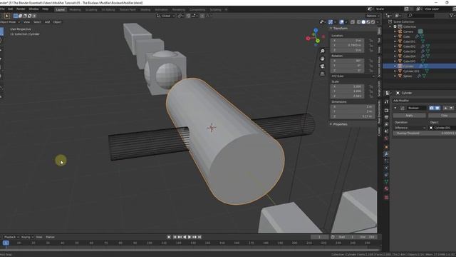 Blender BOOLEAN MODIFIER Tutorial - Cut Holes, Combine Objects, and More! смотреть онлайн