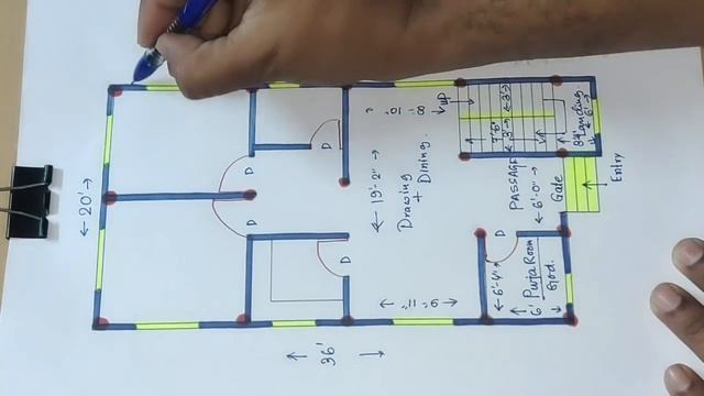 20 x 36 HOUSE DESIGN II 3D VIDEO II 20 X 36 GHAR KA NAKSHA II 2 BHK HOUSE PLAN смотреть онлайн