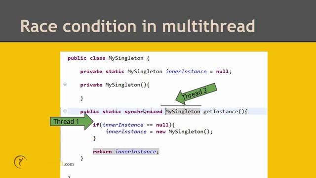 Thread-safe singleton implementation in Java смотреть онлайн