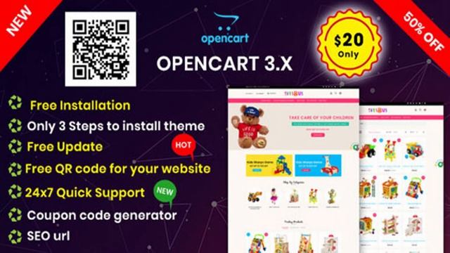 KidsToys OpenCart 3.X Multipurpose Theme | Themeforest Website Templates and Themes смотреть онлайн