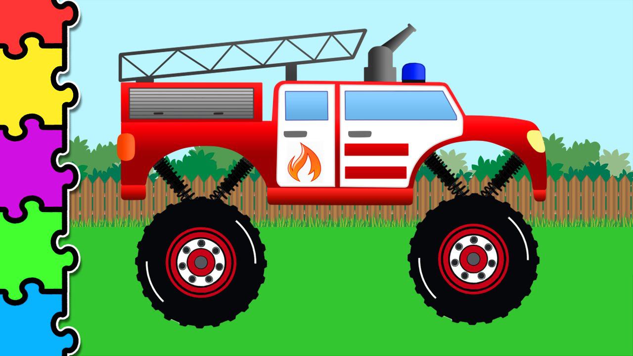 Машинки. Пожарная Машина Монстр Трак. Мультик Пазл смотреть онлайн