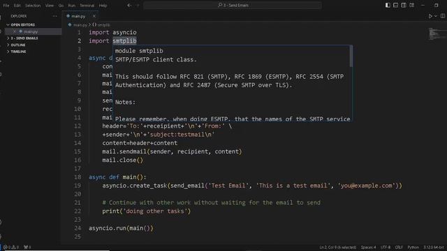 Python Asynchronous Programming - 8 - Sending Emails with AsyncIO смотреть онлайн