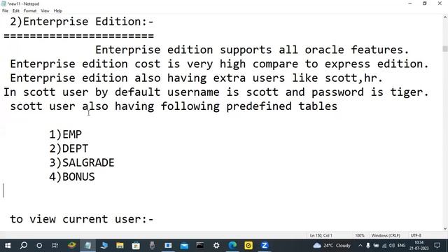 ORACLE 19c tutorials || Demo - 5 || by Mr. Murali On 21-07-2023 @10AM IST смотреть онлайн