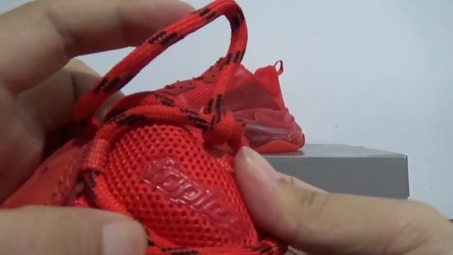 FIRST LOOK !!! BALENCIAGA TRIPLE S ALL RED CLEAR SOLE REVIEW смотреть онлайн
