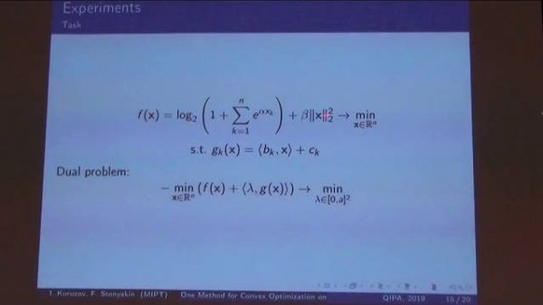 I. Kuruzov 'One Method for Convex Optimization on Square'