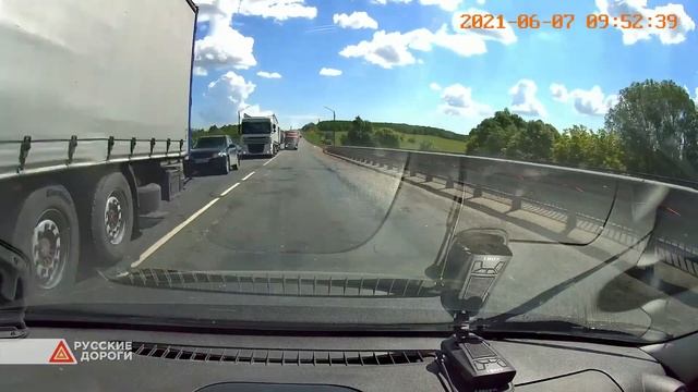 Момент ДТП с фурами в Козловском районе смотреть онлайн