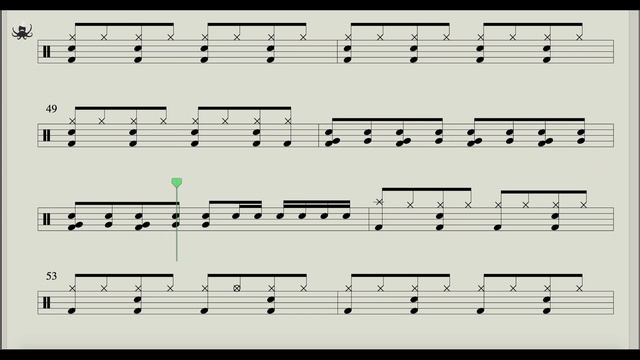 Adele - Rolling in the deep 105bpm (Drum score drums only backing track transcription) смотреть онлайн