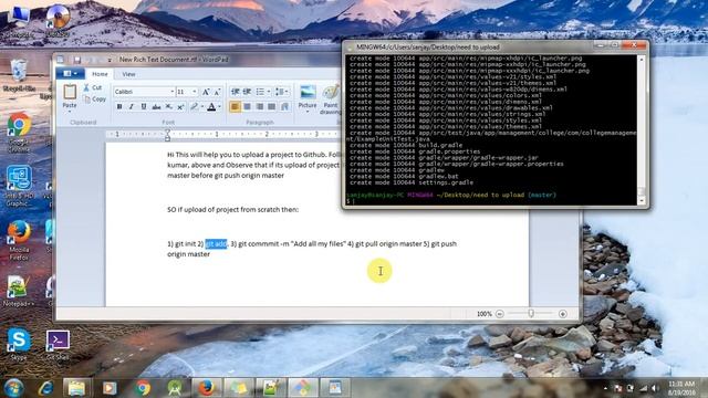 how to upload a project to github by (sanjay kranthi tech) git windows смотреть онлайн