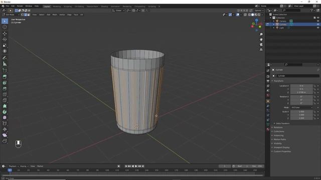 Как создать стеклянный стакан в Blender смотреть онлайн