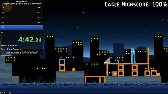 Angry Birds Danger Above Speedrun (Mighty Eagle) (9:23) (World Record) смотреть онлайн