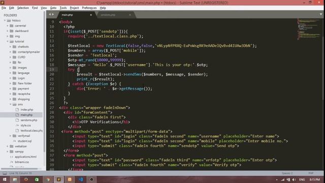 PHP Login with OTP Authentication from localhost using textlocal. смотреть онлайн