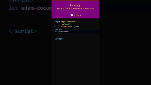 Javascript, how to check/uncheck HTML checkbox dynamically using javascript смотреть онлайн
