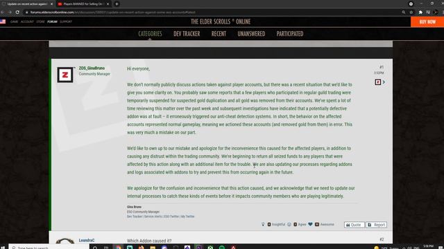 ZOS RESPONDS & APOLOGIZES to ESO Traders | The Elder Scrolls Online - Waking Flame смотреть онлайн