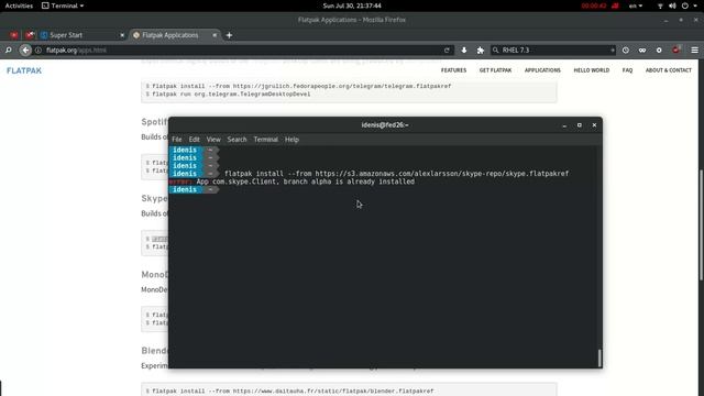 Установка Skype в Fedora 26 с помощью Flatpak смотреть онлайн