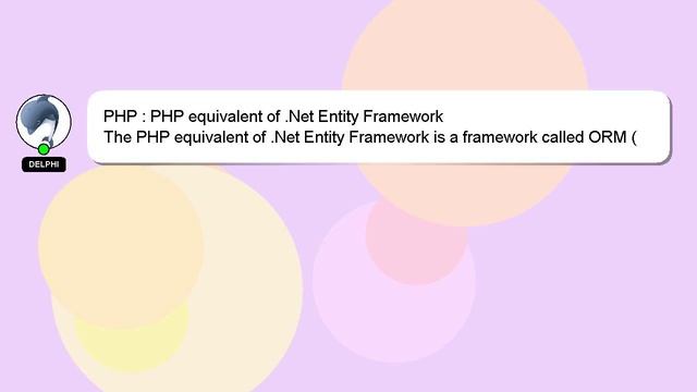 PHP : PHP equivalent of .Net Entity Framework смотреть онлайн