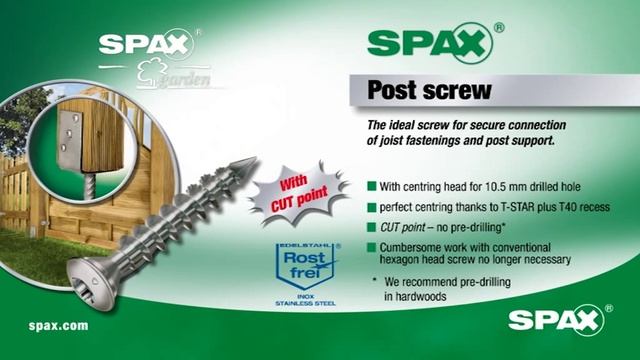 SPAX Post screw / Fastener set for fences смотреть онлайн