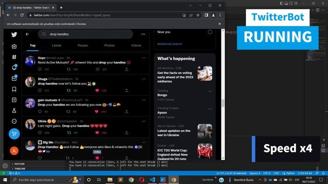 TwitterBot to LIKE tweets automatically without API - Python script смотреть онлайн