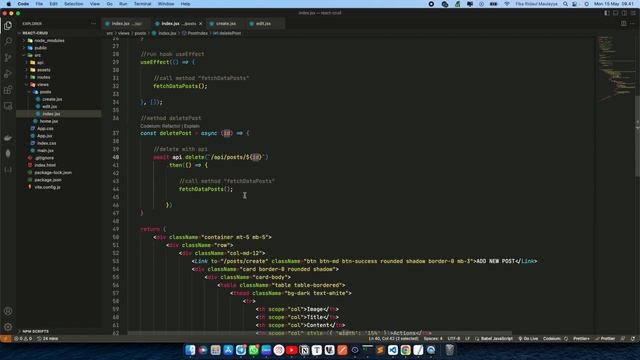 Tutorial React dan Laravel #7 : Delete Data di React Menggunakan Rest API смотреть онлайн
