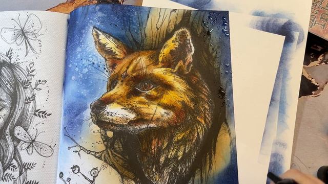 Adult Coloring - Karolina Kubikowska Distress Ink Coloring