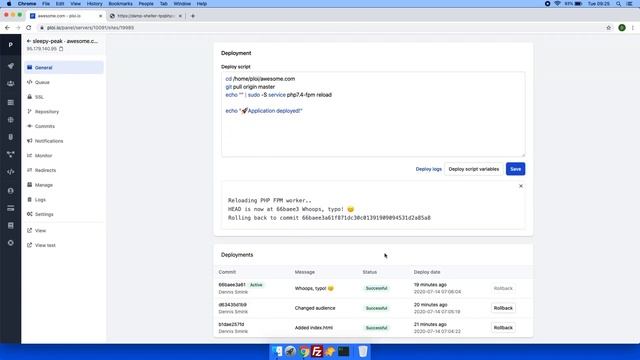 How to rollback a deployment - ploi.io смотреть онлайн