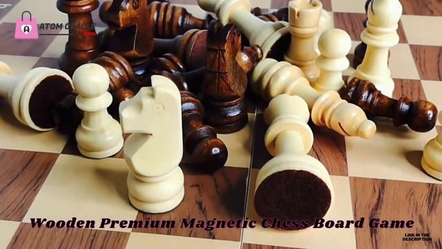 Wooden Chess Set Foldable Magnetic Large Board Portable Travel Board Game смотреть онлайн