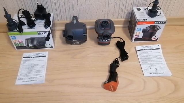 Насосы Intex 66642 и Intex 66636 для надувания ПВХ лодки (работа от АКБ шуруповерта). смотреть онлайн
