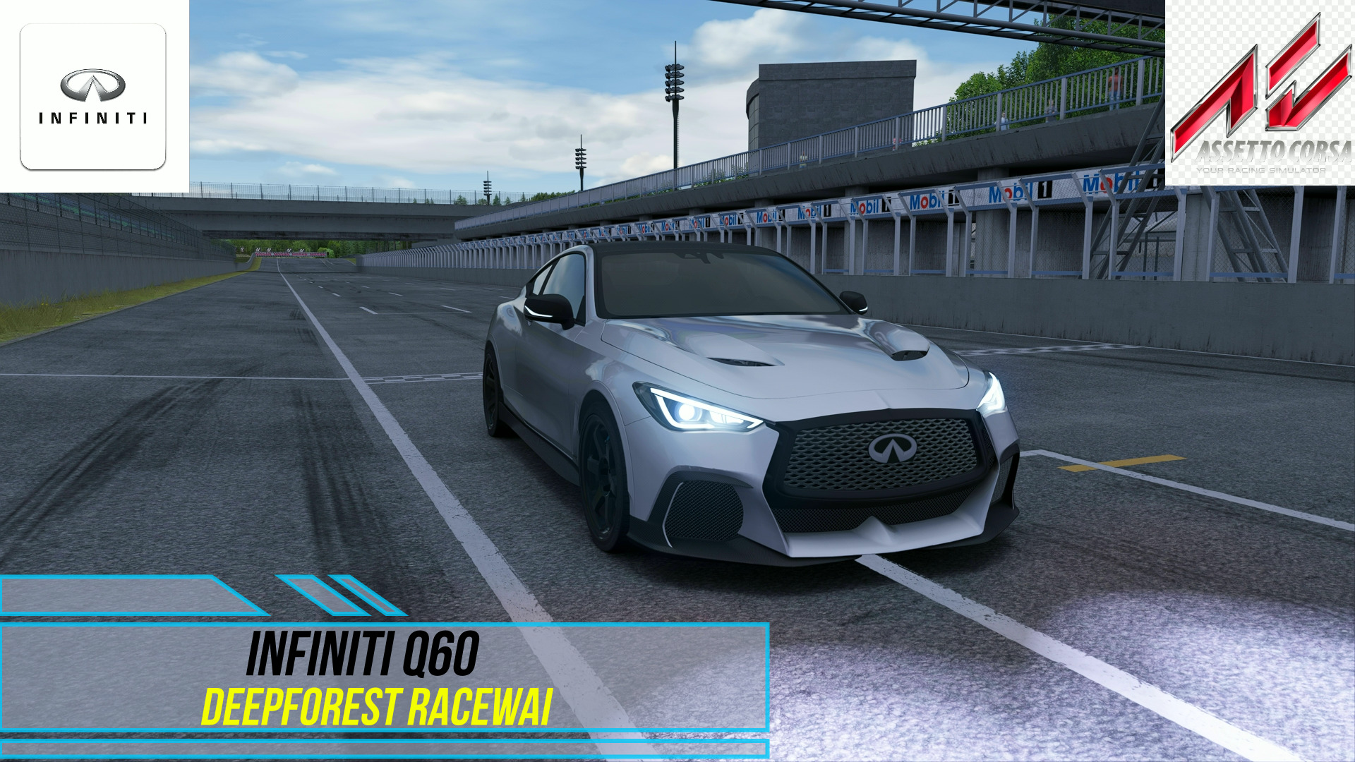 Infiniti Q60 - Deepforest Raceway | Assetto Corsa. смотреть онлайн