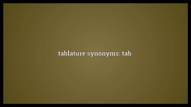 Tablature Meaning