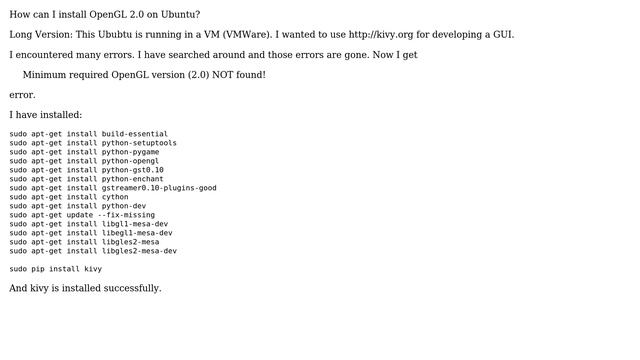 How to install OpenGL version 2.0? смотреть онлайн