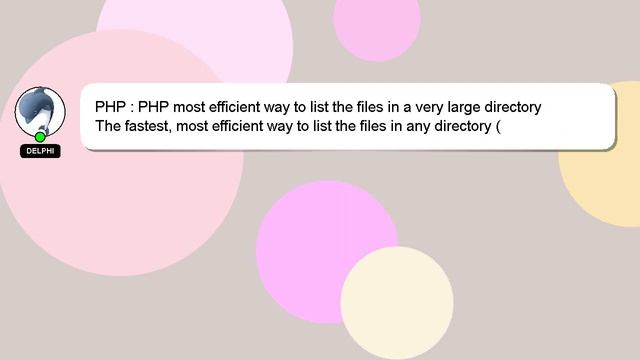 PHP : PHP most efficient way to list the files in a very large directory смотреть онлайн
