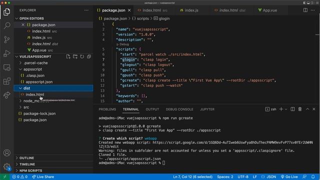 Vue JS JavaScript, Parcel JS, Google Apps Script Tutorial смотреть онлайн