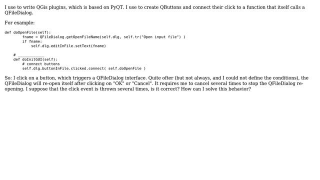 GIS: PyQT: QFileDialog keeps on opening window after clicking on cancel or ok (2 Solutions!!) смотреть онлайн