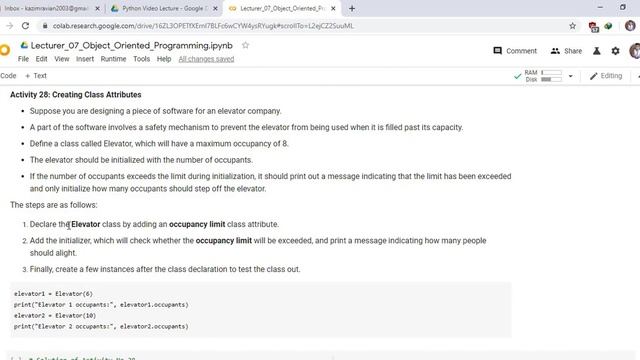 Defining class attributes in python part 09 Exercise смотреть онлайн