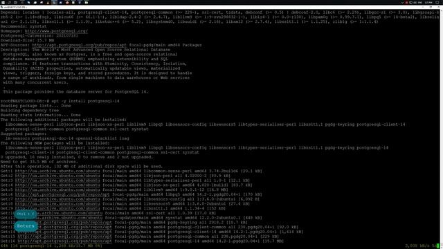 Установка PostgreSQL 14.2 на Ubuntu Server 20.04 смотреть онлайн