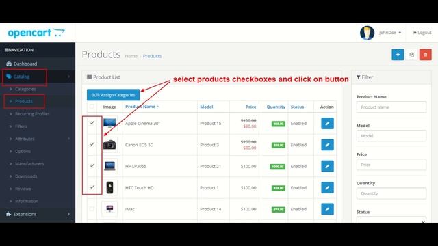 Admin Products Bulk Assign Categories - OpencartTools смотреть онлайн