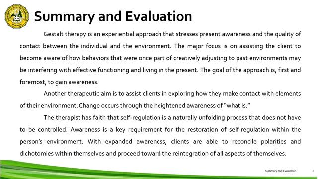 Topic 7 Gestalt Therapy Reporter 3 смотреть онлайн