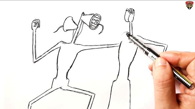 How to draw a Siren Head attacking Traffic Light Head @yulkaart смотреть онлайн