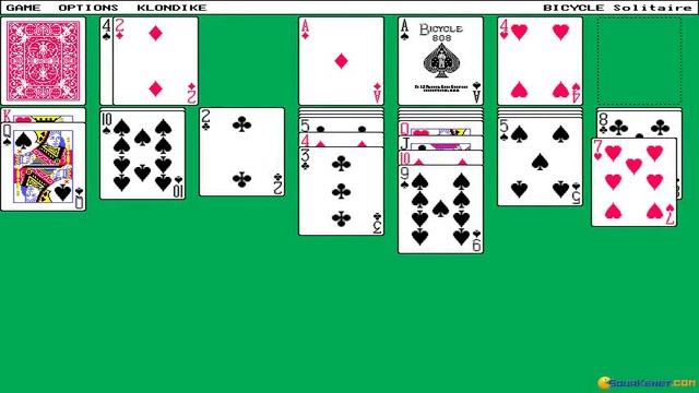 Bicycle Solitaire gameplay (PC Game, 1996) смотреть онлайн