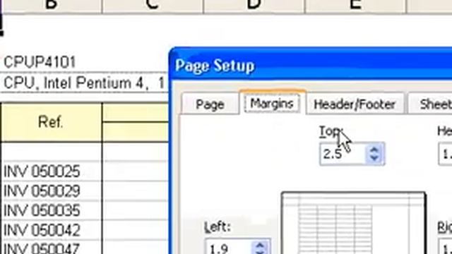 Microsoft Office Excel 2003 Set page margins for printing смотреть онлайн