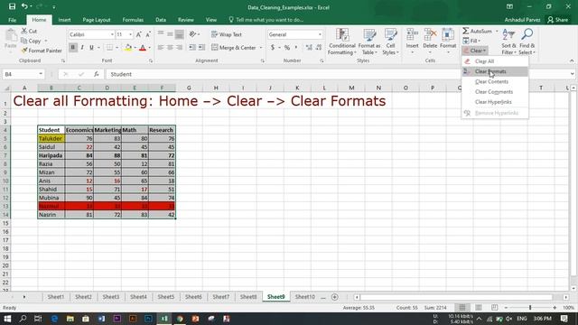 Clearing all cell Formatting in Excel смотреть онлайн